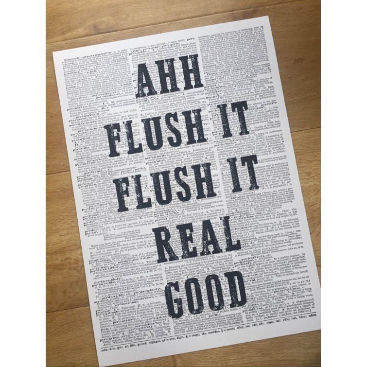 Maturi A3 Flush It Dictionary Print Funny Bathroom Quote Bathroom